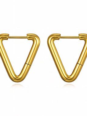 Earrings, 18K Gold Plated Steel